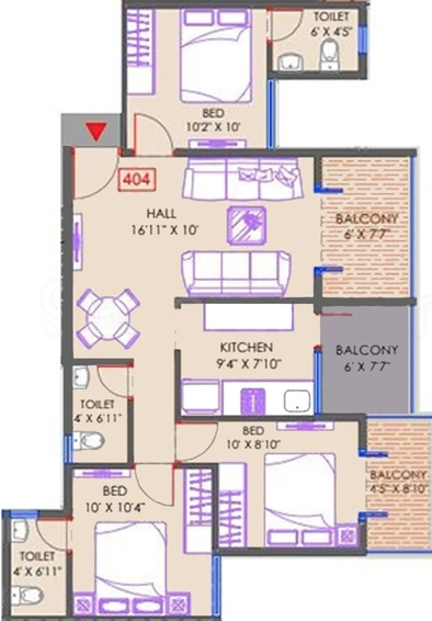 3 BHK Flat in Yogeshwar Shivalik Shivanta in Ambad, Nashik - Image 598699