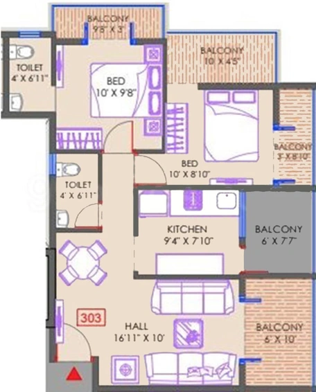 2 BHK Flat in Yogeshwar Shivalik Shivanta in Ambad, Nashik - Image 598698