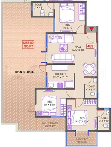 3 BHK Flat in Yogeshwar Shivalik Shivanta in Ambad, Nashik - Image 598700