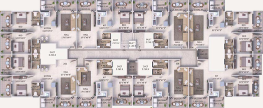 Floor Plan of Yogeshwar Shivalik Sigma in Pathardi Phata, Nashik - Image 74847