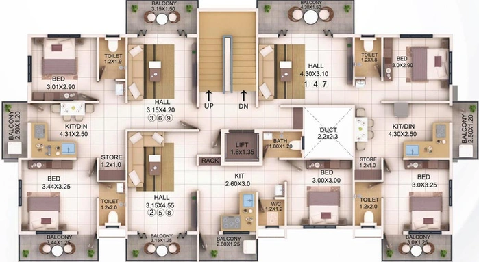 Floor Plan of Yogeshwar Shivalik Smruti in Pathardi Phata, Nashik - Image 74854