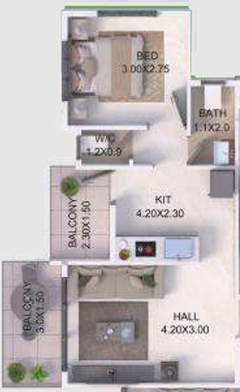 1 BHK Flat in Yogeshwar Shivalik Sparsh 2 in Indira Nagar, Nashik - Image 598668