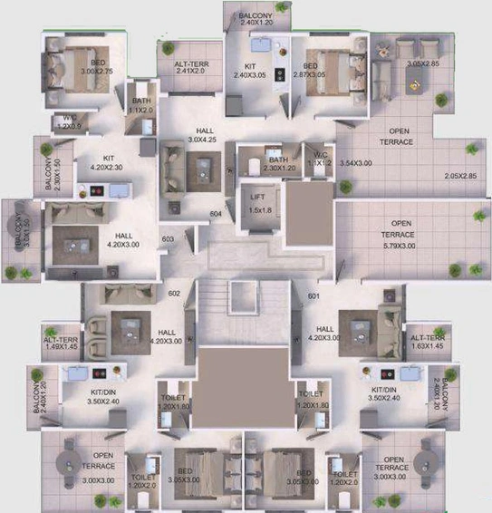 Floor Plan of Yogeshwar Shivalik Sparsh 2 in Indira Nagar, Nashik - Image 74823