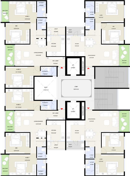 Floor Plan of Yogeshwar Shivalik Synergy in Pathardi Phata, Nashik - Image 74865