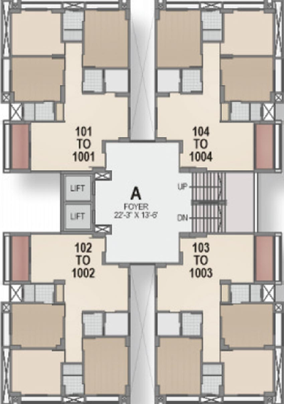 Floor Plan of Virasat Palm Glory 4 in Sola, Ahmedabad - Image 72967