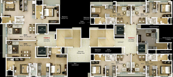 Floor Plan of Ariha Signature in Goregaon West, Mumbai - Image 24663