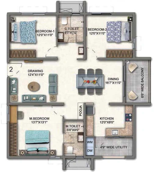 3.5 BHK Flat in Aparna Cyber Heights in Osman Nagar, Hyderabad - Image 593330