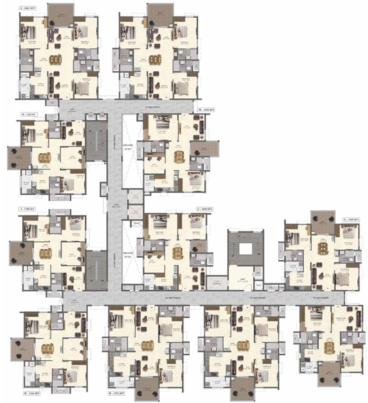 Floor Plan of Aparna Palmwoods in Kompally, Hyderabad - Image 74145