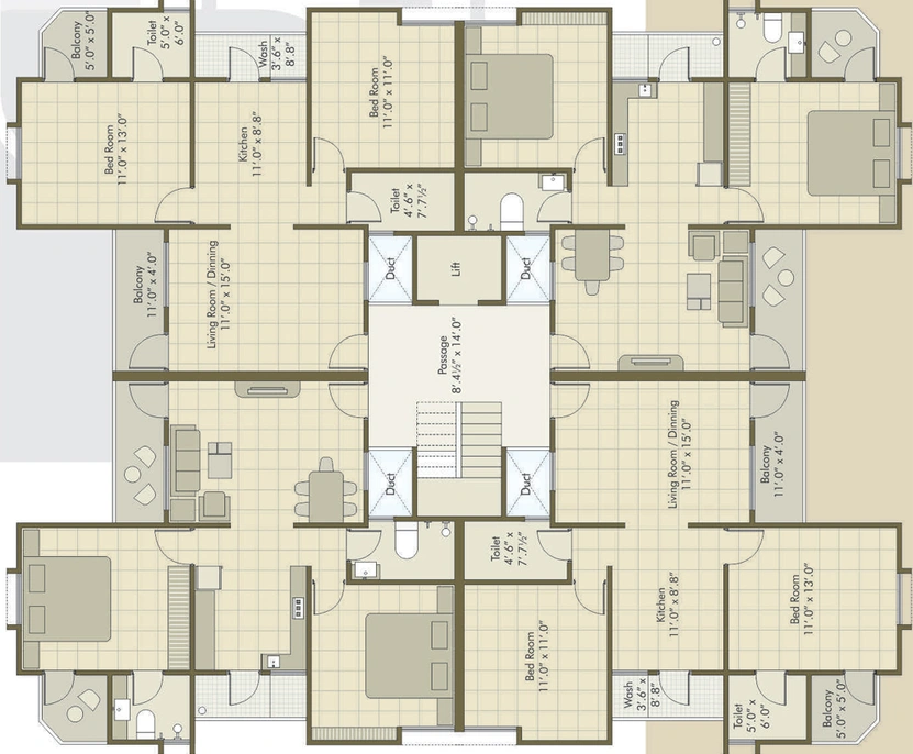 Floor Plan of BR Patel Siddharth Enclave in Harni, Vadodara - Image 74903