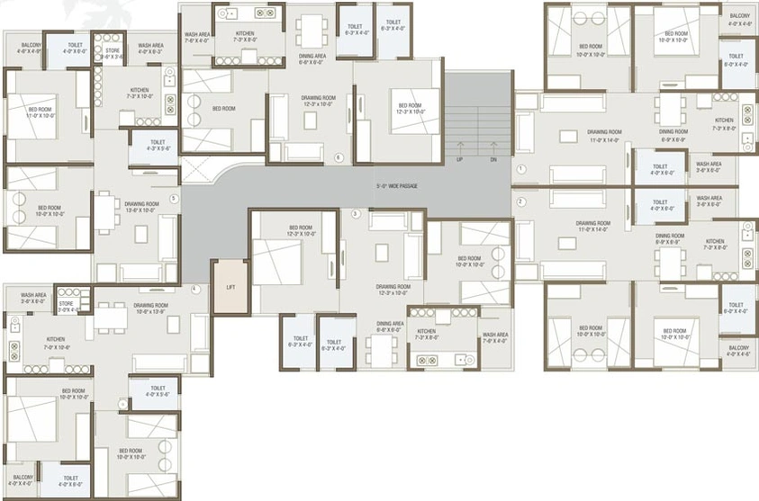 Floor Plan of Aaryan Crystal in Gota, Ahmedabad - Image 74273