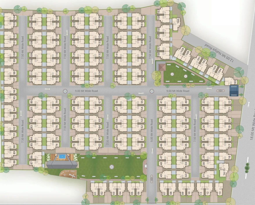 Master Plan of Guru Lavanya Banglows Phase 1 in Waghodia Road, Vadodara - Image 103540