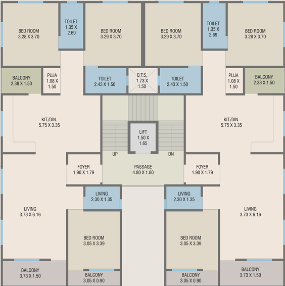 Floor Plan of Shreeji Daffodil Residency in Sama Savli Road, Vadodara - Image 74439