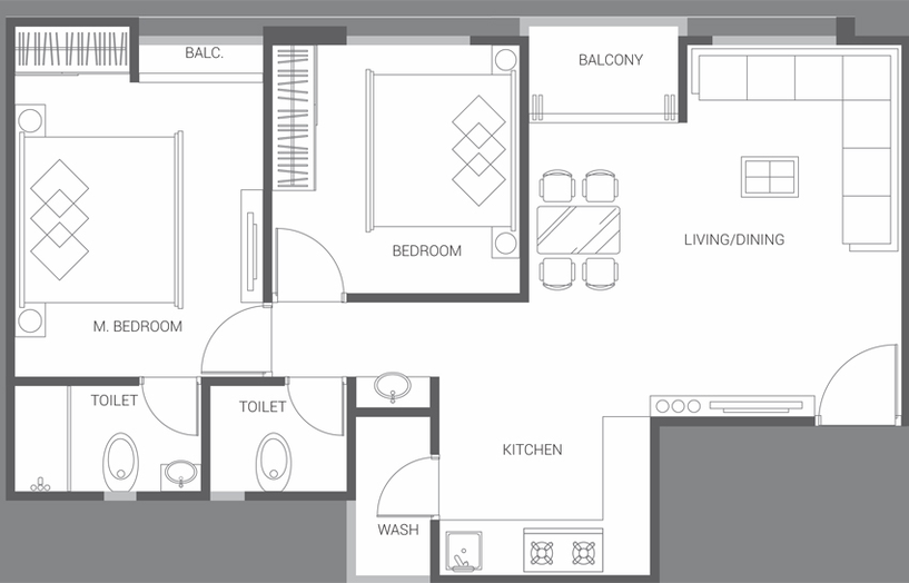 2 BHK Flat in Shreeji Vandan in Waghodia Road, Vadodara - Image 698739