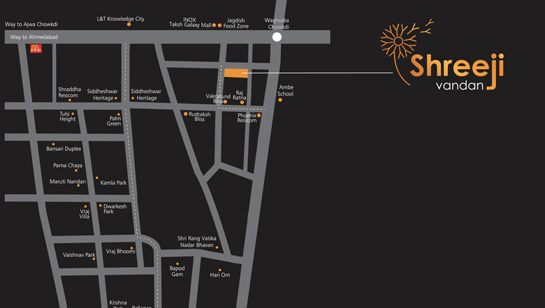 Location of Shreeji Vandan in Waghodia Road, Vadodara - Image 103560
