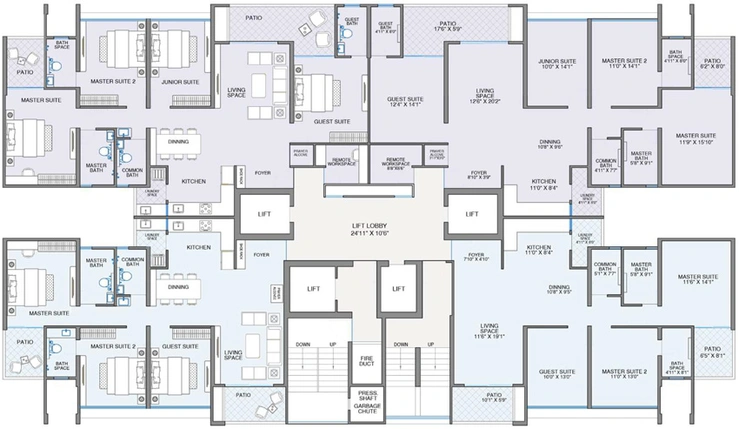 Floor Plan of Shubh Tristar in Mundhwa, Pune - Image 75215
