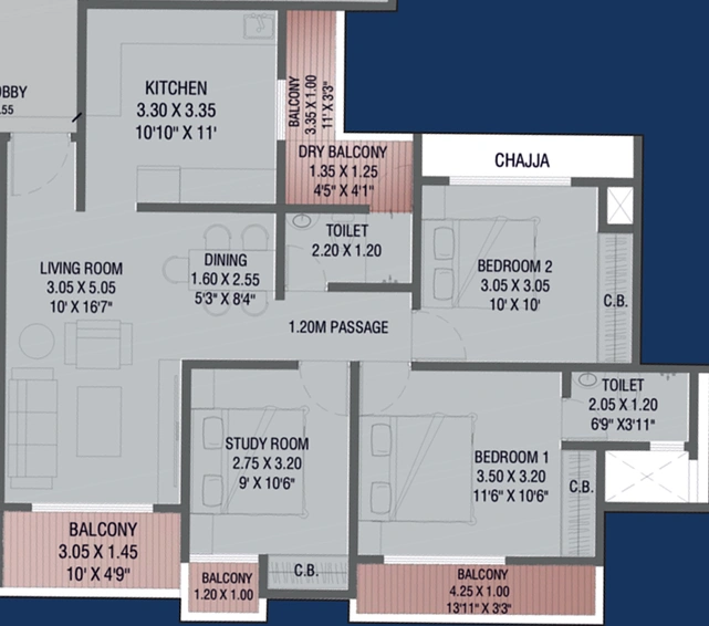3 BHK Flat in Borkar Trushna CHSL in Panch Pakhadi, Thane - Image 600622