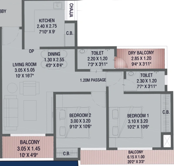 2 BHK Flat in Borkar Trushna CHSL in Panch Pakhadi, Thane - Image 600621