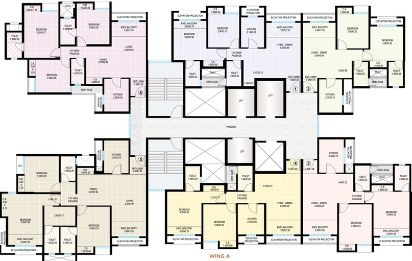 Floor Plan of Dosti West County in Balkum Naka, Thane - Image 75014