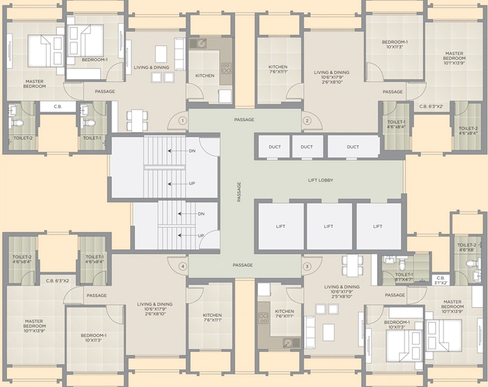 Floor Plan of Hiranandani Delanna in Hiranandani Estate, Thane - Image 79817