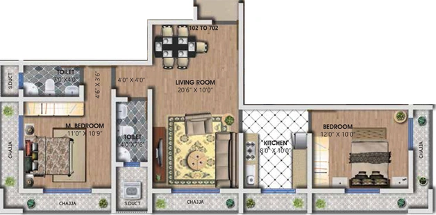 2 BHK Flat in Navkar Avenue in Tembhi Naka, Thane - Image 600568