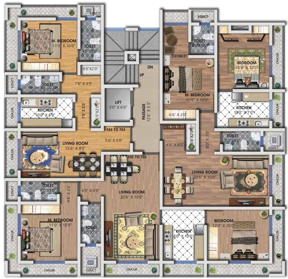 Floor Plan of Navkar Avenue in Tembhi Naka, Thane - Image 75200
