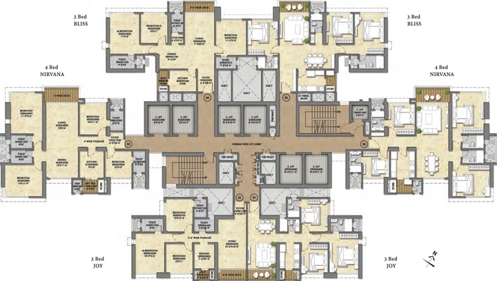 Floor Plan of Raymond The Address in Pokhran, Thane - Image 75037