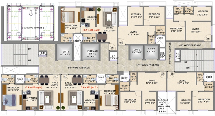Floor Plan of Samrin Ashwamedh Blue Berry in Panch Pakhadi, Thane - Image 75191