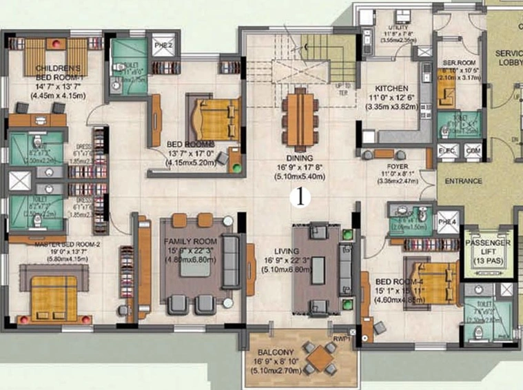 4 BHK Flat in Prestige Edwardian in Vasanth Nagar, Bangalore - Image 602129