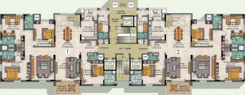 Floor Plan of Prestige Edwardian in Vasanth Nagar, Bangalore - Image 75409