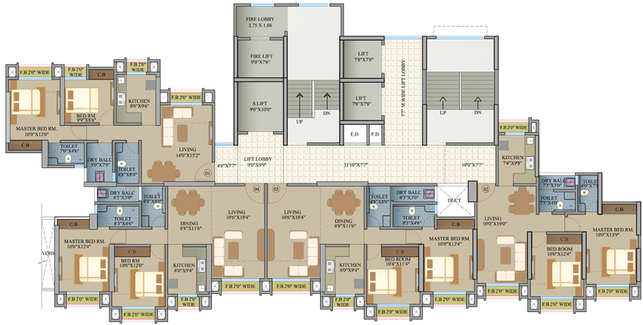 Floor Plan of Samrin Heritage in Kasarvadavali, Thane - Image 123111