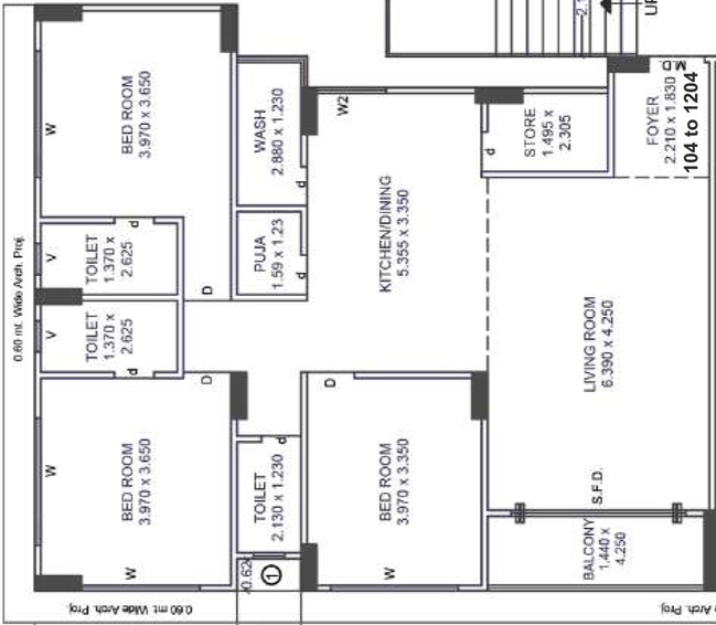 3 BHK Flat in Meru Valentina in Vesu, Surat - Image 602990