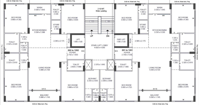 Floor Plan of Meru Valentina in Vesu, Surat - Image 75698