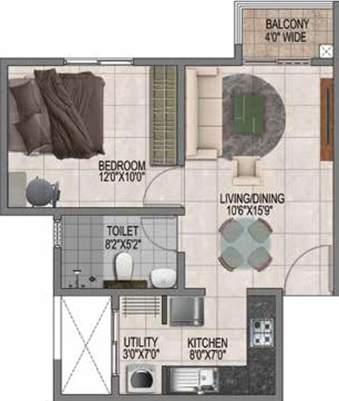 1 BHK Flat in Prestige Jindal City in Tumkur Road, Bangalore - Image 602154