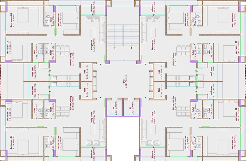 Floor Plan of Chanchal Shree Suktam in Adajan, Surat - Image 75740
