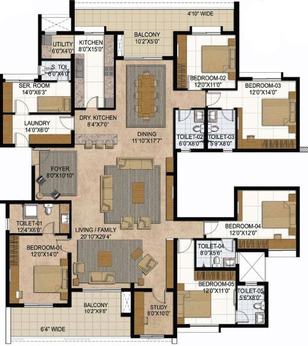 5 BHK Flat in Prestige Westwoods in Gopalapura, Bangalore - Image 600294