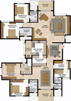 4 BHK Flat in Prestige Westwoods in Gopalapura, Bangalore - Image 600293