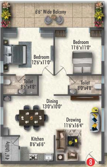 2 BHK Flat in NCD Royal Pavilion in Mokila, Hyderabad - Image 610751