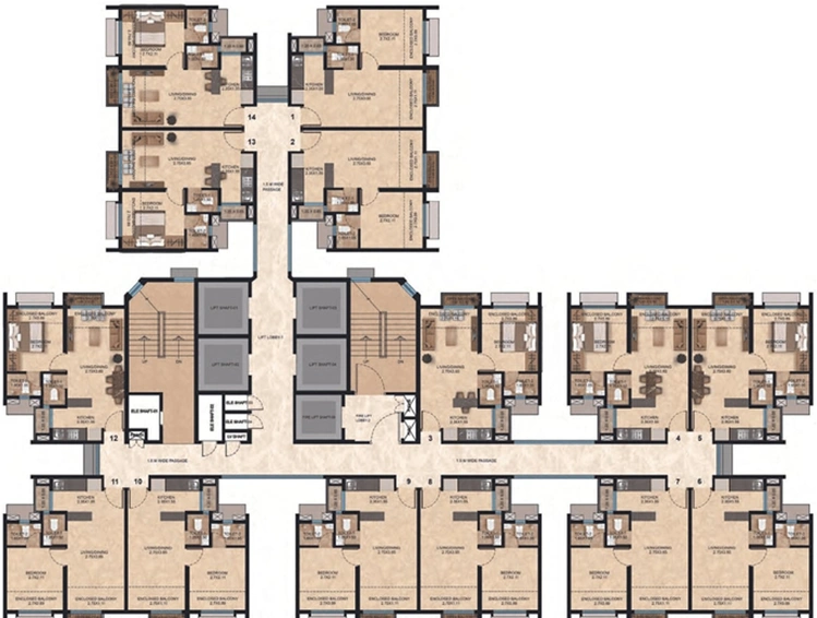 Floor Plan of Dosti Greater Thane in Kalher, Thane - Image 75553