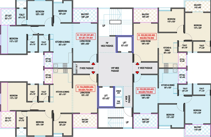 Floor Plan of SSD Sai Bliss in Punawale, Pune - Image 75296