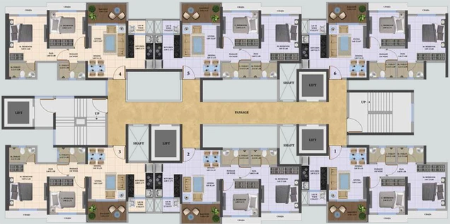 Floor Plan of Dosti Heron in Balkum Naka, Thane - Image 123124