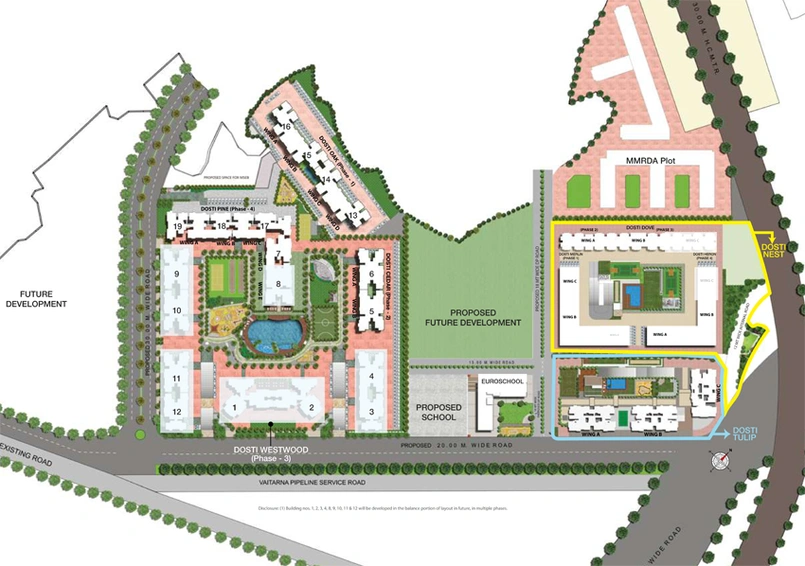 Master Plan of Dosti Heron in Balkum Naka, Thane - Image 123125