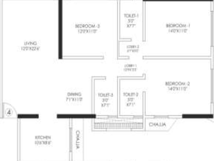 3 BHK Flat in Prima Upper East 97 in Malad East, Mumbai - Image 449132