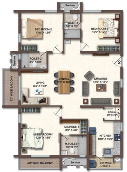 3 BHK Flat in Aparna Cyberscape in Nallagandla, Hyderabad - Image 603153