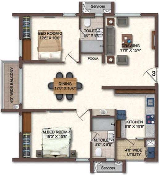 2 BHK Flat in Aparna Cyberscape in Nallagandla, Hyderabad - Image 603150