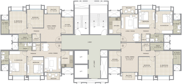 Floor Plan of Hiranandani Athena And Barca in Hiranandani Estate, Thane - Image 75303