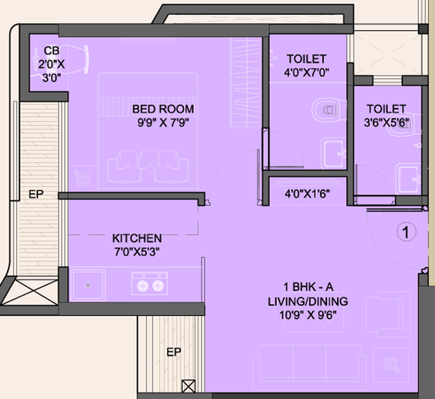 1 BHK Flat in JVM Accord in Thane West, Thane - Image 779235