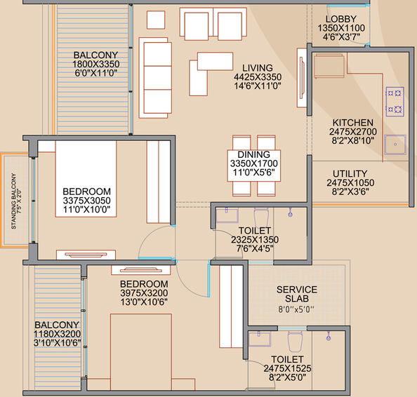 2 BHK Flat in CK Elina Liva in NIBM Annex, Pune - Image 602564