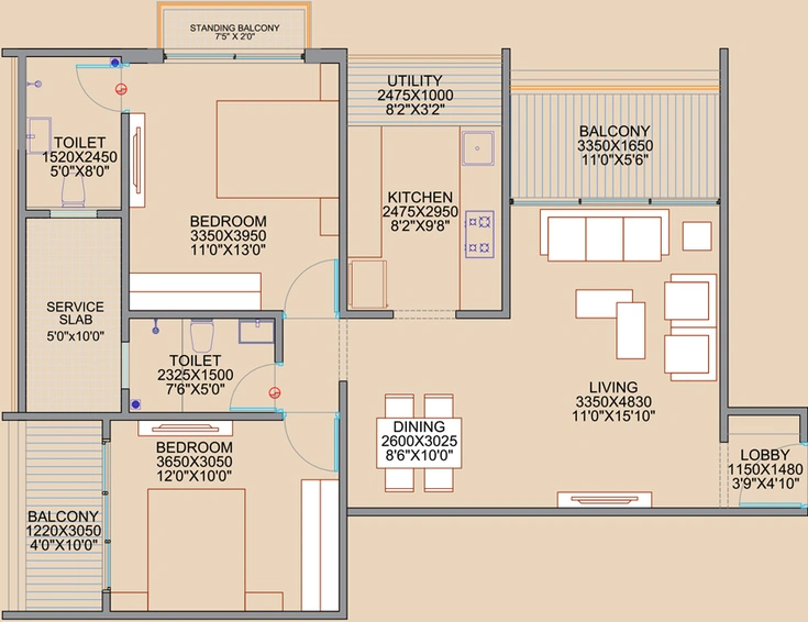 2 BHK Flat in CK Elina Liva in NIBM Annex, Pune - Image 602565