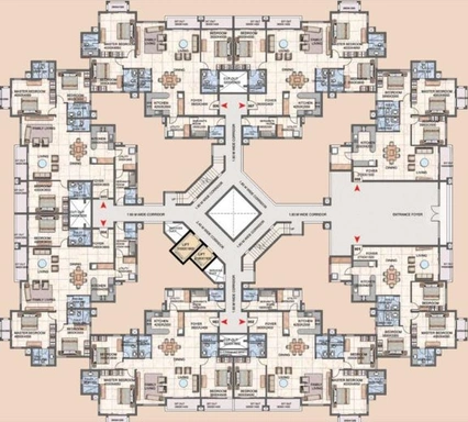 Floor Plan of Prestige Silver Oak in Whitefield, Bangalore - Image 75349