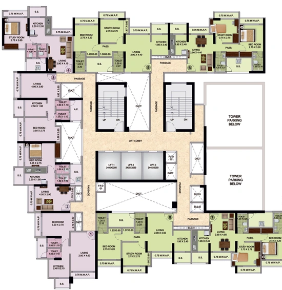 Floor Plan of Puraniks Royale in Vartak Nagar, Thane - Image 75532